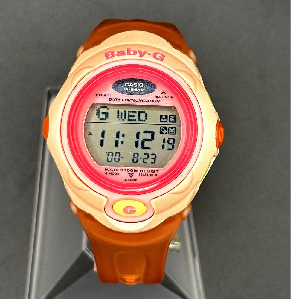 Casio Baby-G BGF-130-4V Vintage IR-Beam Digital Pink Peach Women's Watch 100M